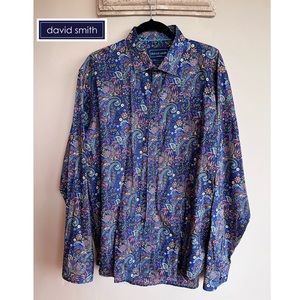 David Smith Vintage Paisley Collared Button-down